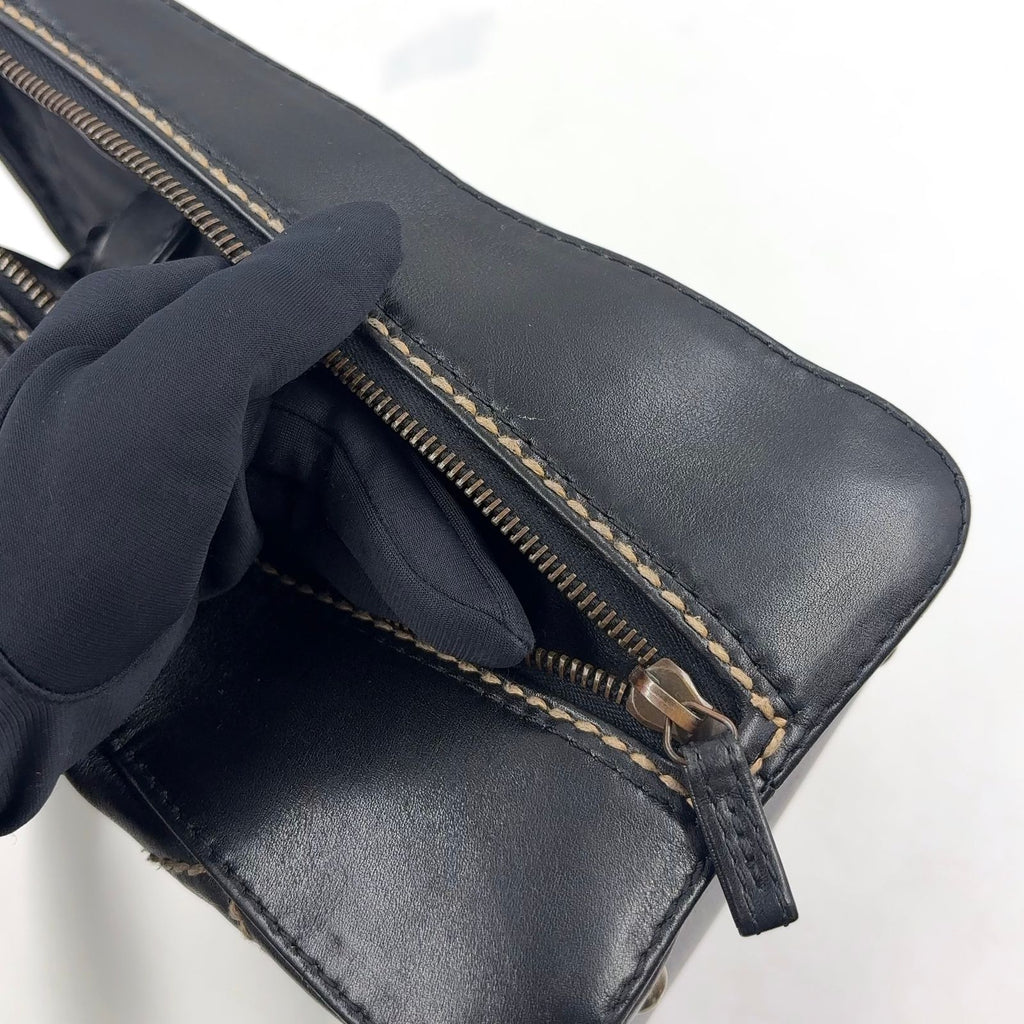 Chanel Wild Stitch Calfskin Black Handbag Gold — view 9
