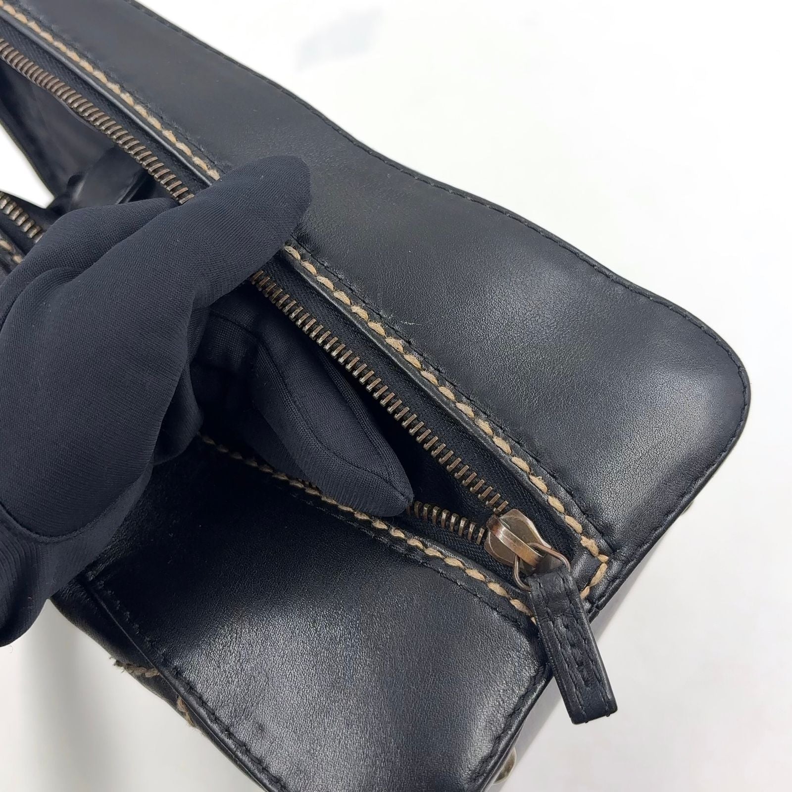 Chanel Wild Stitch Calfskin Black Handbag Gold — view 9