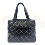 Chanel Wild Stitch Calfskin Black Handbag Gold