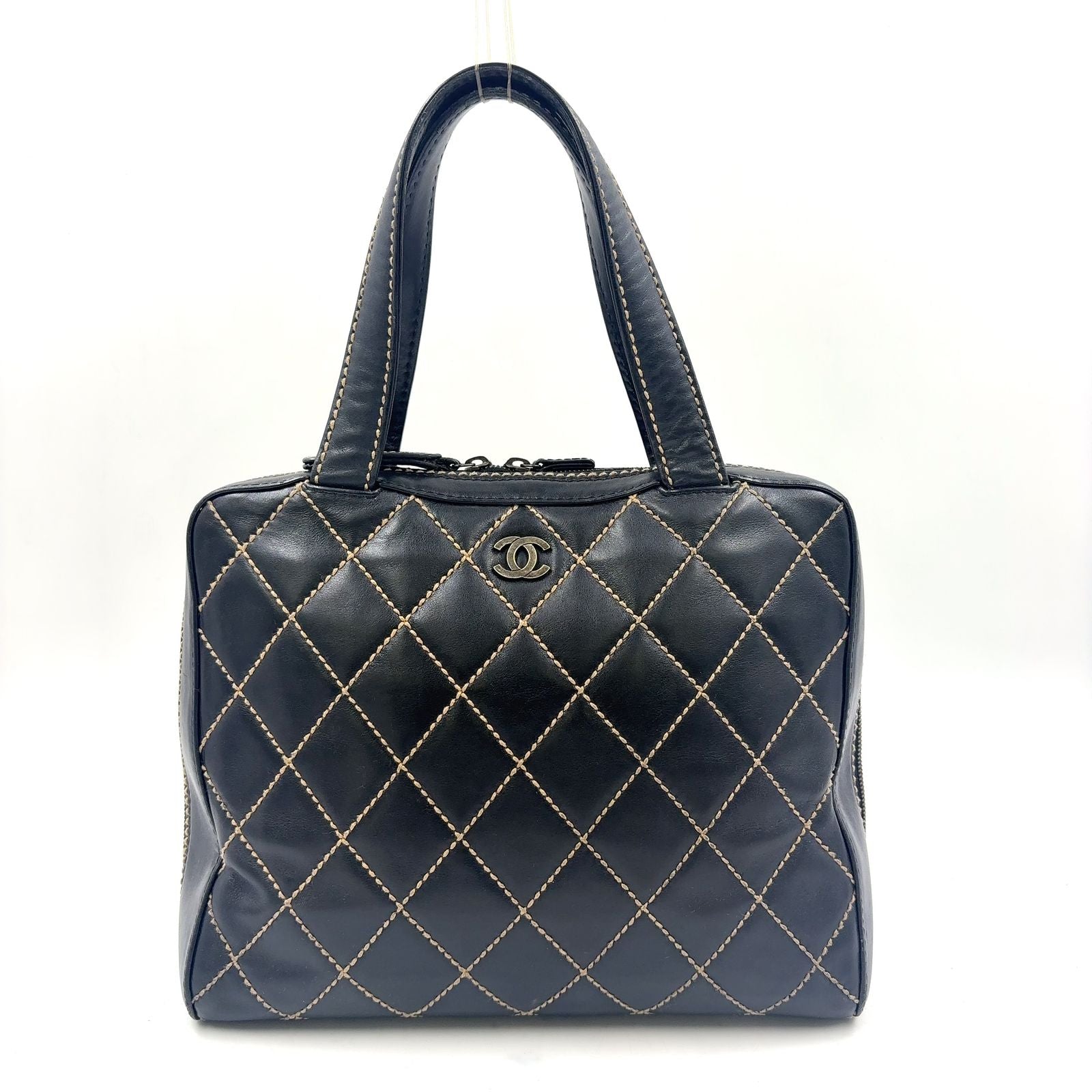 Chanel Wild Stitch Calfskin Black Handbag Gold