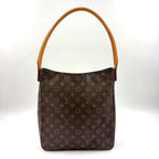 Louis Vuitton Looping GM Monogram Leather Brown Light Shoulder Bag Gold