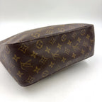 Louis Vuitton Looping GM Monogram Leather Brown Light Shoulder Bag Gold — view 8