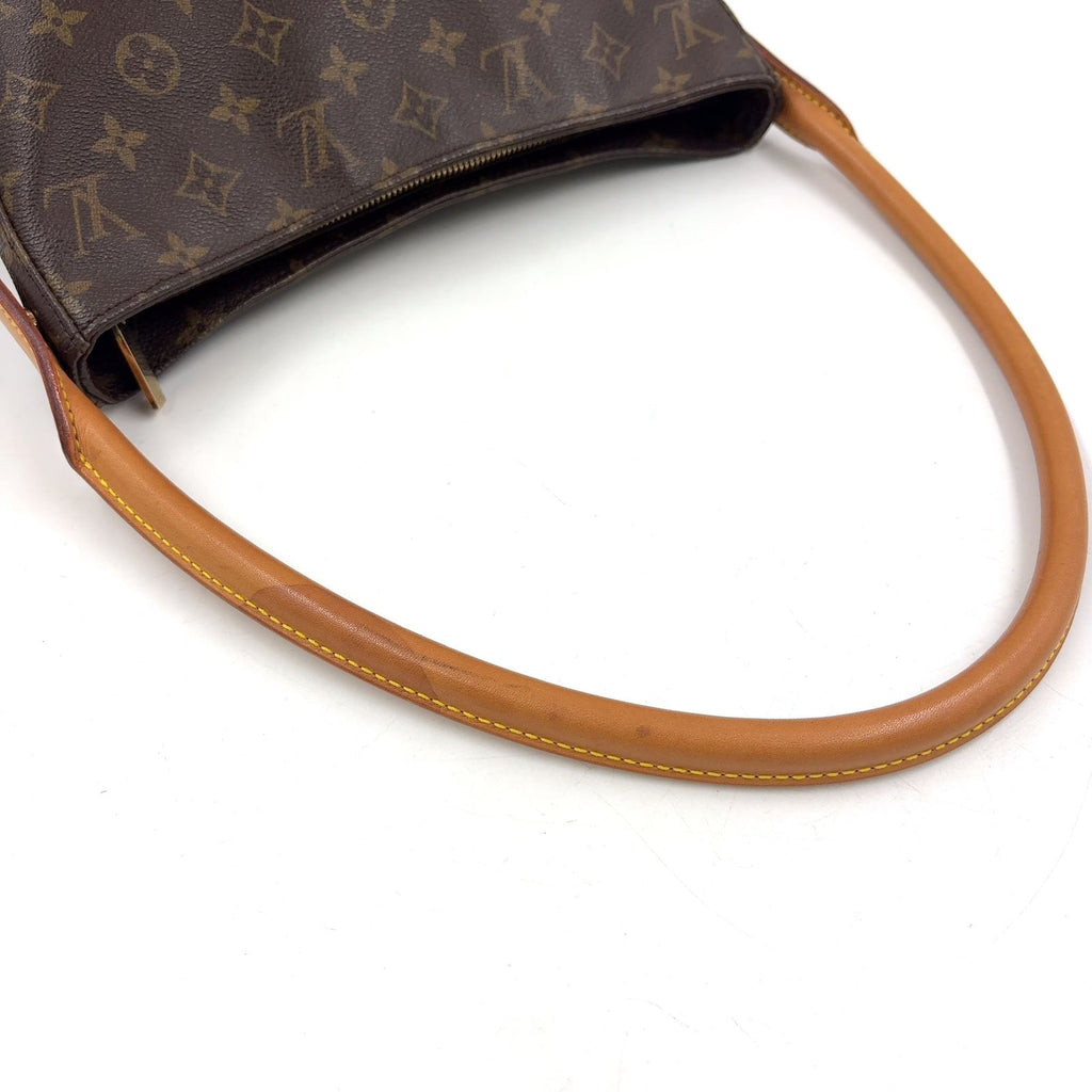 Louis Vuitton Looping GM Monogram Leather Brown Light Shoulder Bag Gold — view 5