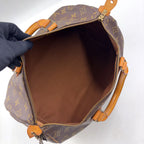 Louis Vuitton Speedy 35 Monogram Leather Brown Light Handbag Gold — view 3