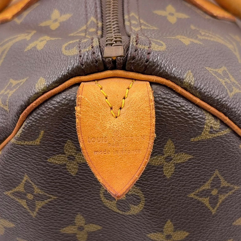 Louis Vuitton Speedy 35 Monogram Leather Brown Light Handbag Gold — view 4