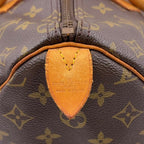 Louis Vuitton Speedy 35 Monogram Leather Brown Light Handbag Gold — view 4