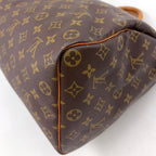 Louis Vuitton Speedy 35 Monogram Leather Brown Light Handbag Gold — view 8