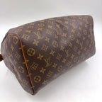 Louis Vuitton Speedy 35 Monogram Leather Brown Light Handbag Gold — view 7