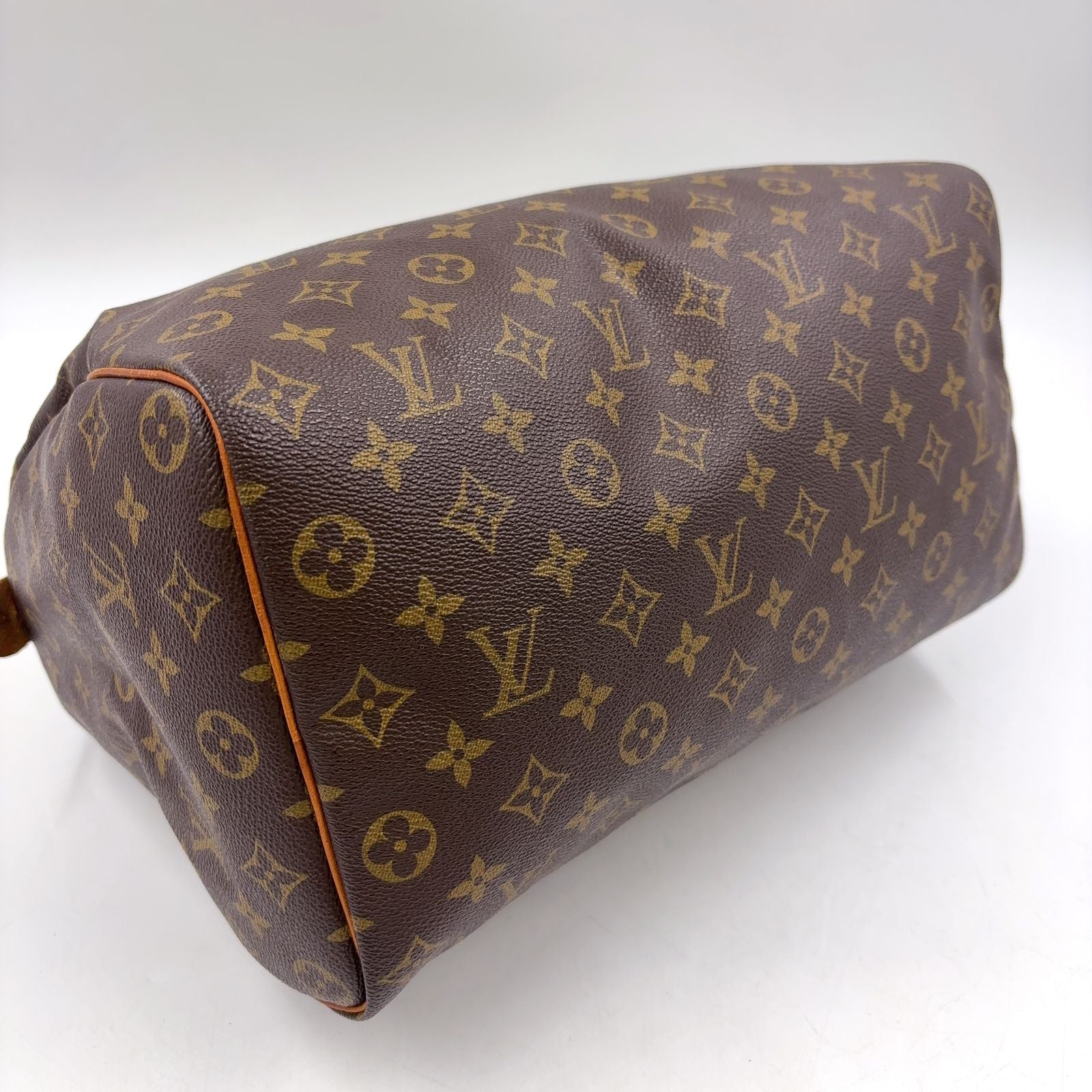 Louis Vuitton Speedy 35 Monogram Leather Brown Light Handbag Gold — view 7