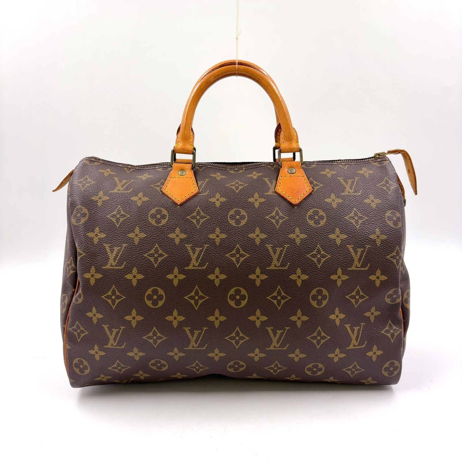 Louis Vuitton Speedy 35 Monogram Leather Brown Light Handbag Gold