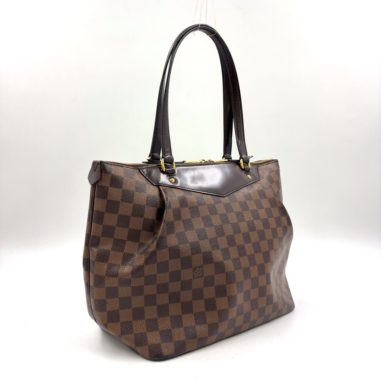 Louis Vuitton Westminster GM Damier Ebene Leather Brown Tote Gold — view 2