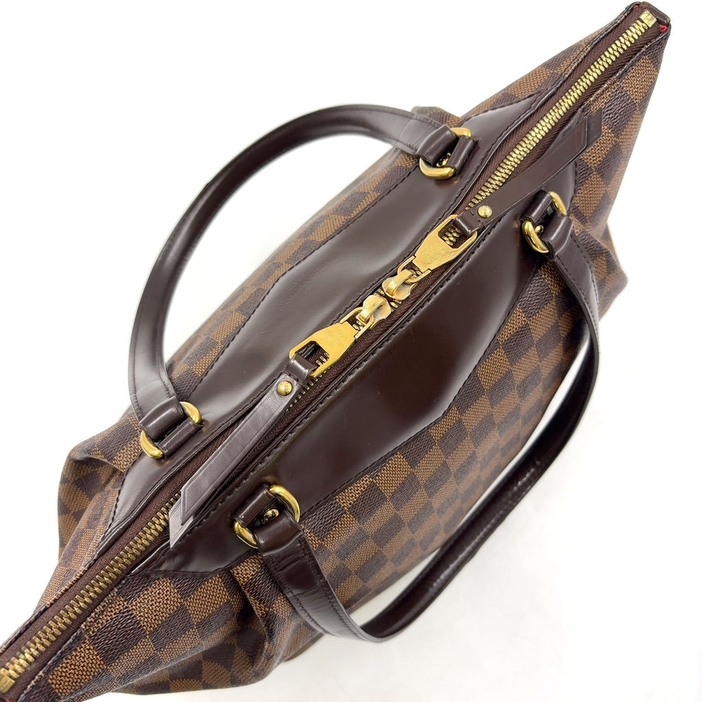Louis Vuitton Westminster GM Damier Ebene Leather Brown Tote Gold — view 9