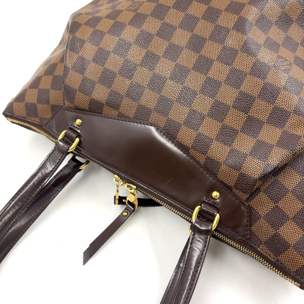 Louis Vuitton Westminster GM Damier Ebene Leather Brown Tote Gold — view 8