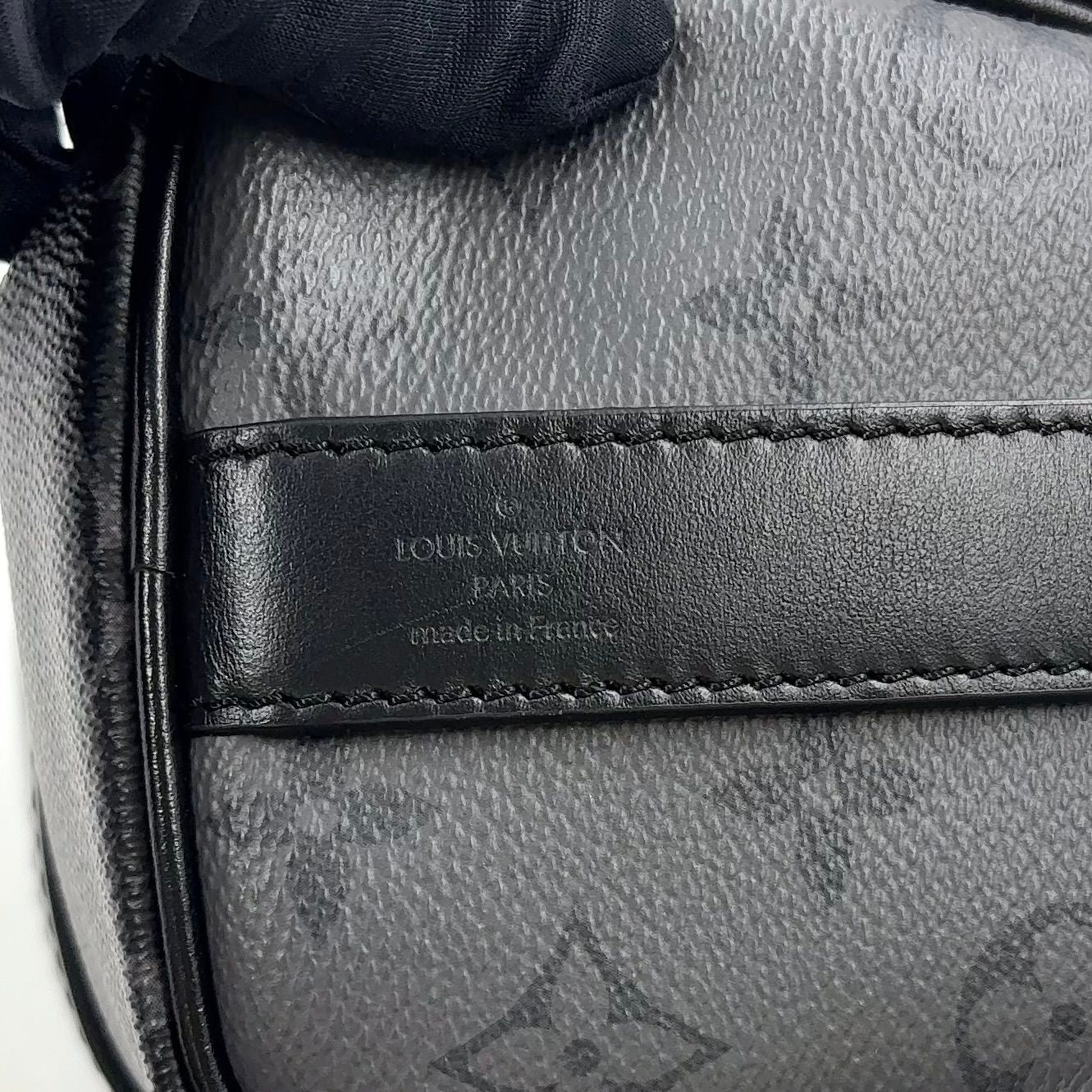 Louis Vuitton Keepall Bandouliere 25 Monogram Eclipse Leather Black Handbag — view 4