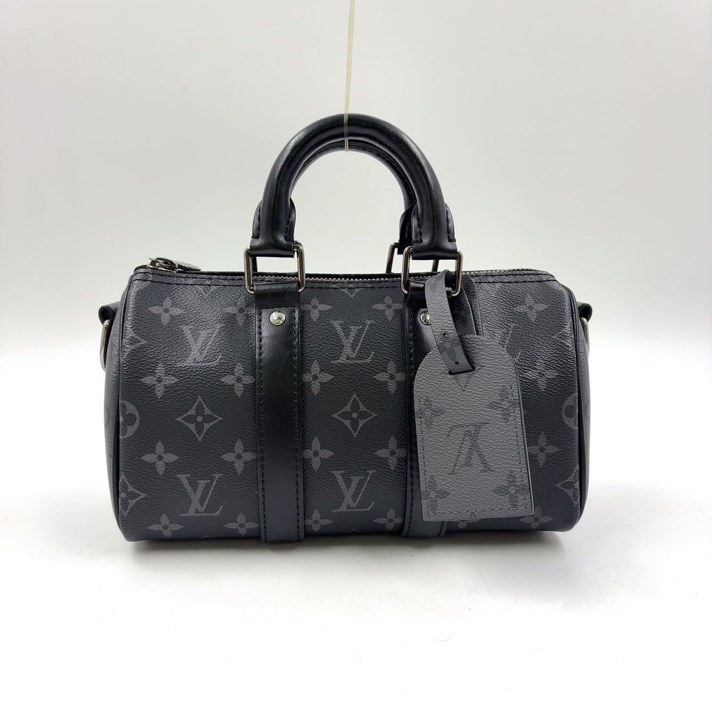 Louis Vuitton Keepall Bandouliere 25 Monogram Eclipse Leather Black Handbag