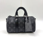 Louis Vuitton Keepall Bandouliere 25 Monogram Eclipse Leather Black Handbag