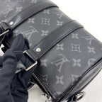 Louis Vuitton Keepall Bandouliere 25 Monogram Eclipse Leather Black Handbag — view 9