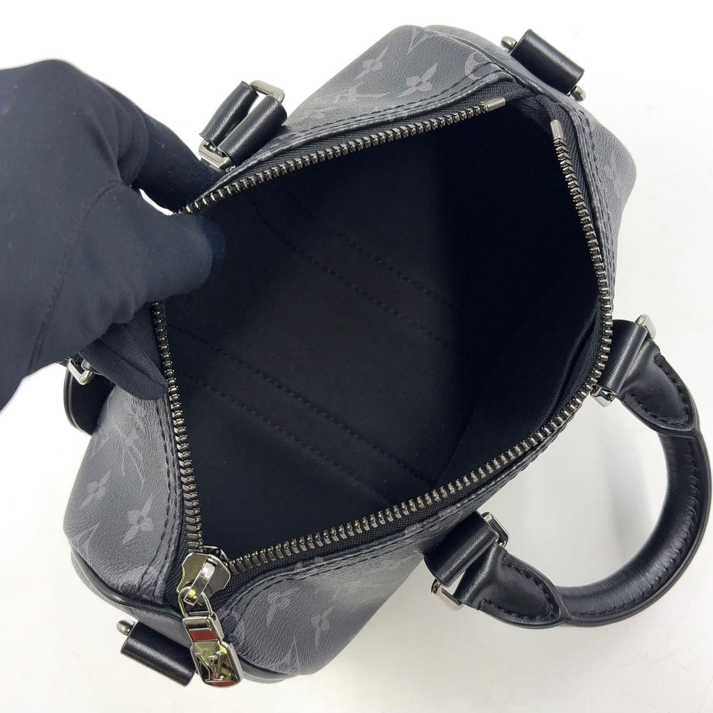 Louis Vuitton Keepall Bandouliere 25 Monogram Eclipse Leather Black Handbag — view 3