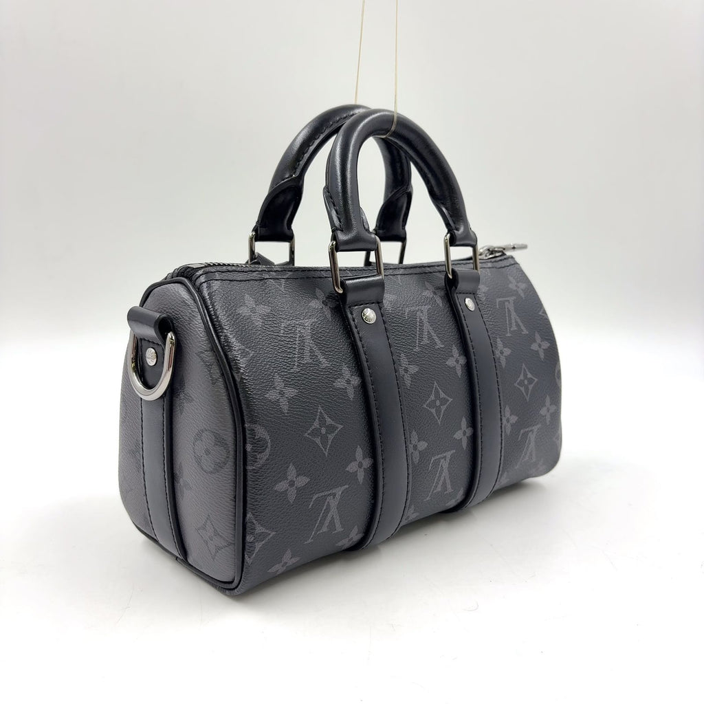 Louis Vuitton Keepall Bandouliere 25 Monogram Eclipse Leather Black Handbag — view 2
