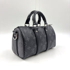 Louis Vuitton Keepall Bandouliere 25 Monogram Eclipse Leather Black Handbag — view 2