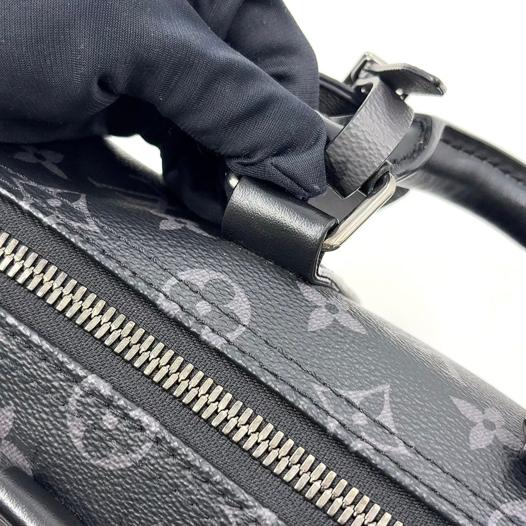 Louis Vuitton Keepall Bandouliere 25 Monogram Eclipse Leather Black Handbag — view 7