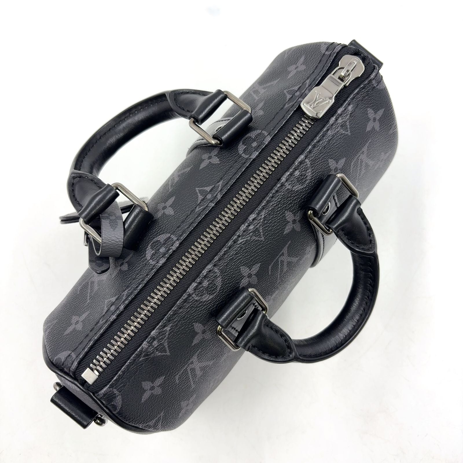 Louis Vuitton Keepall Bandouliere 25 Monogram Eclipse Leather Black Handbag — view 8