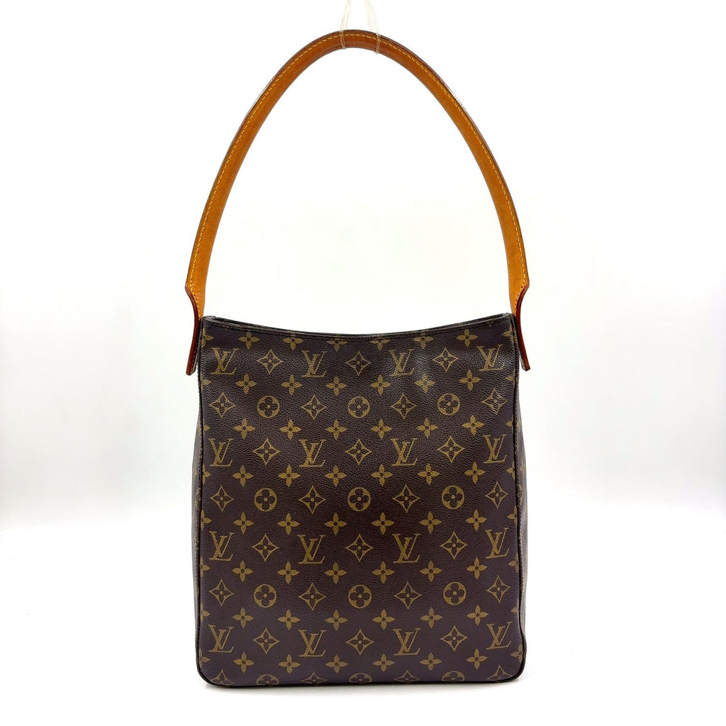 Louis Vuitton Looping GM Monogram Leather Brown Light Shoulder Bag Gold