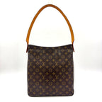 Louis Vuitton Looping GM Monogram Leather Brown Light Shoulder Bag Gold