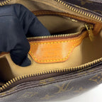 Louis Vuitton Looping GM Monogram Leather Brown Light Shoulder Bag Gold — view 4