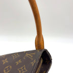 Louis Vuitton Looping GM Monogram Leather Brown Light Shoulder Bag Gold — view 6