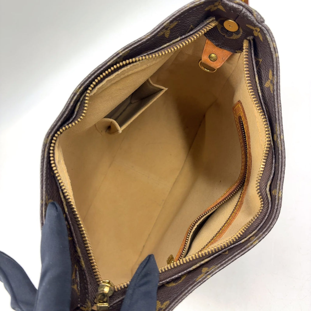 Louis Vuitton Looping GM Monogram Leather Brown Light Shoulder Bag Gold — view 3