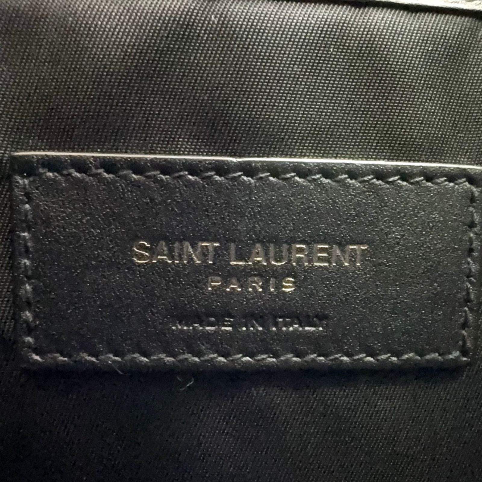 Saint Laurent Paris Logo Leather Nylon Black Backpack — view 4