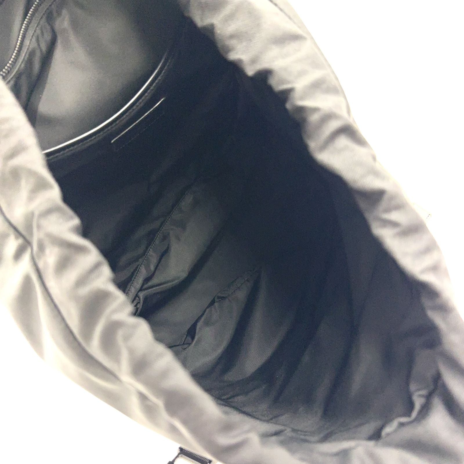 Saint Laurent Paris Logo Leather Nylon Black Backpack — view 3