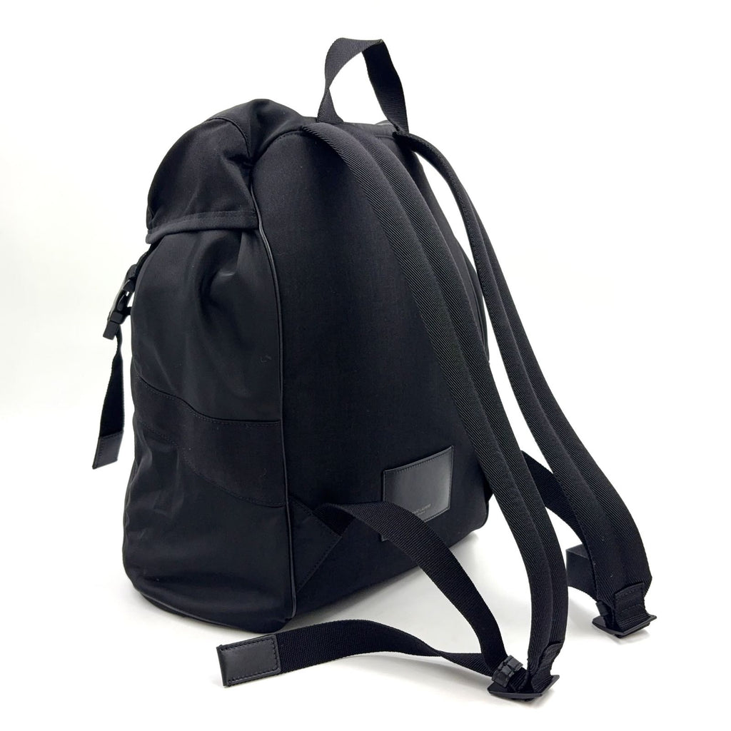 Saint Laurent Paris Logo Leather Nylon Black Backpack — view 2
