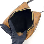 Louis Vuitton Locker Dopp Kit Trunk Leather Brown Black Clutch Gold — view 3
