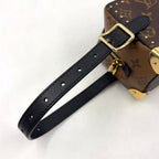 Louis Vuitton Locker Dopp Kit Trunk Leather Brown Black Clutch Gold — view 8