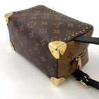 Louis Vuitton Locker Dopp Kit Trunk Leather Brown Black Clutch Gold — view 6
