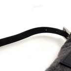 Fendi Zucca Pattern Mamma Bucket Wool Leather Gray Black Handbag Silver — view 6