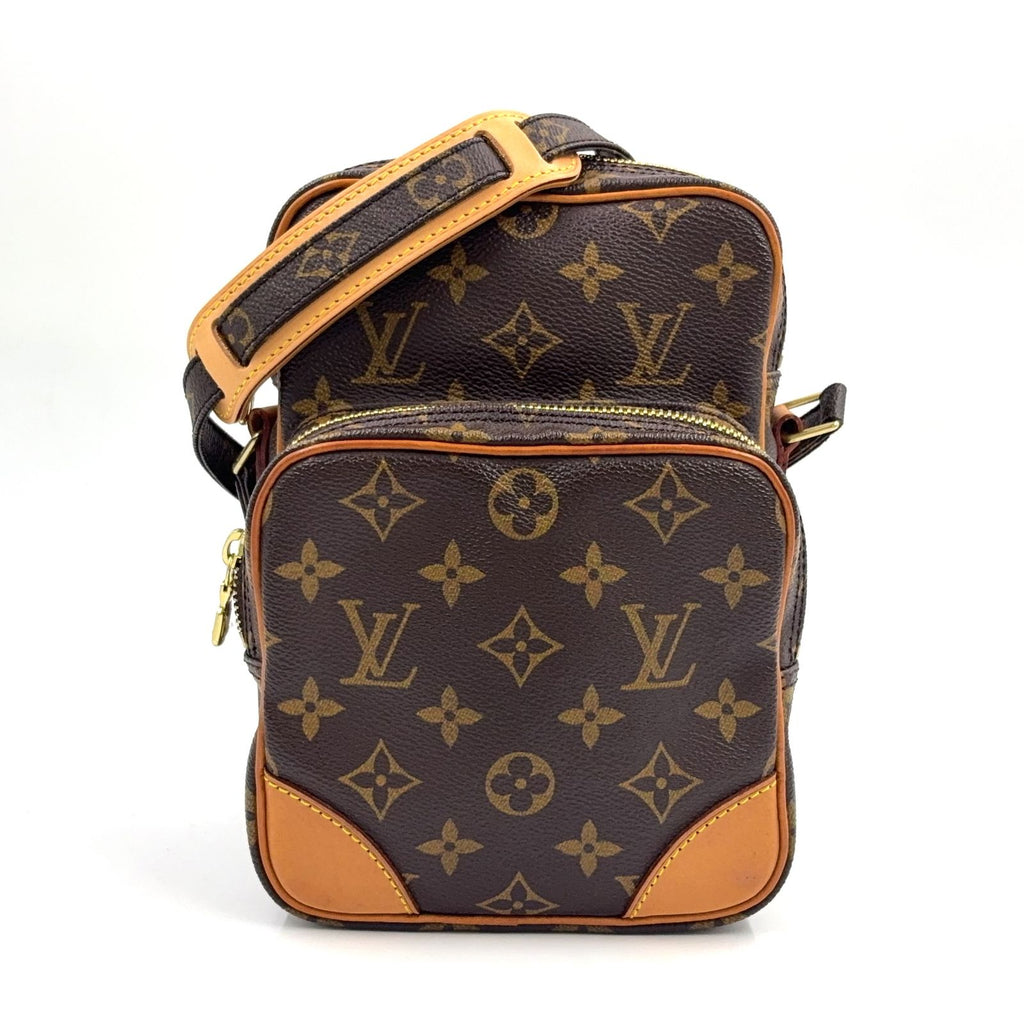 Louis Vuitton Amazon Monogram Leather Brown Light Shoulder Bag Gold
