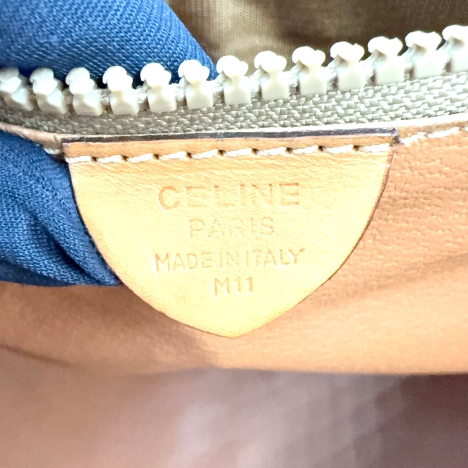 Celine Macadam Logo Embossed Leather Brown Light Tote — view 4