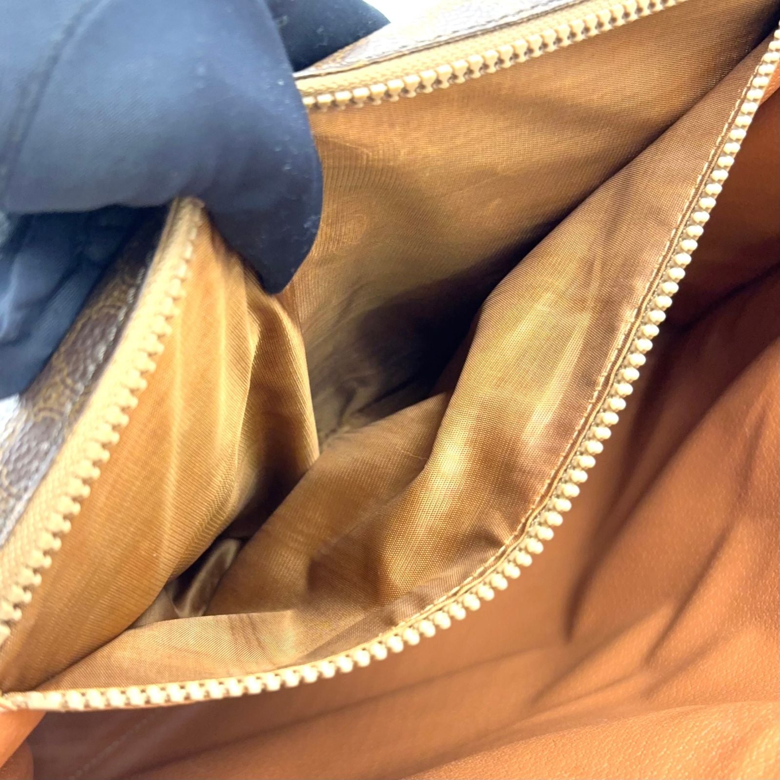 Celine Macadam Logo Embossed Leather Brown Light Tote — view 6