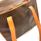 Celine Macadam Logo Embossed Leather Brown Light Tote — view 9