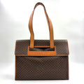 Celine Macadam Logo Embossed Leather Brown Light Tote