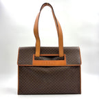 Celine Macadam Logo Embossed Leather Brown Light Tote