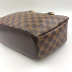 Louis Vuitton Saria Horizontal Damier Ebene Leather Brown Handbag Gold — view 8