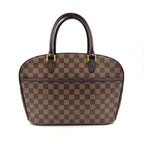 Louis Vuitton Saria Horizontal Damier Ebene Leather Brown Handbag Gold