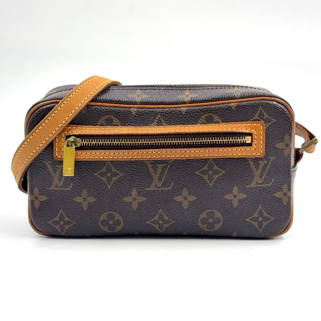 Louis Vuitton Pochette Cite Monogram Leather Brown Light Shoulder Bag Gold
