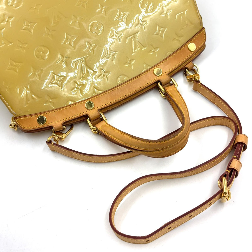 Louis Vuitton Blair MM Monogram Vernis Dune Leather Enamel Yellow Light Brown — view 7