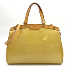 Louis Vuitton Blair MM Monogram Vernis Dune Leather Enamel Yellow Light Brown