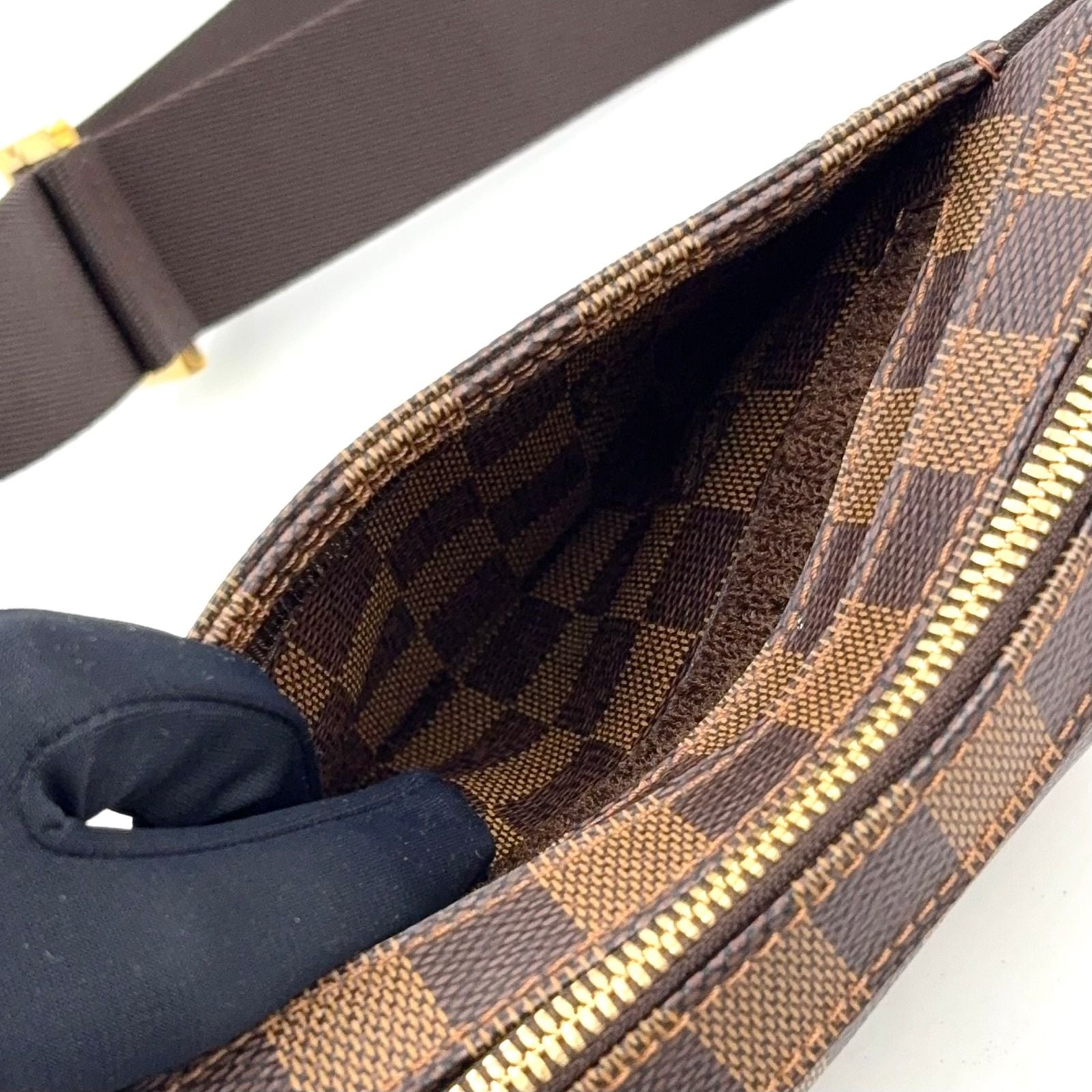 Louis Vuitton Damier Geronimos Brown Belt Bag Gold — view 8